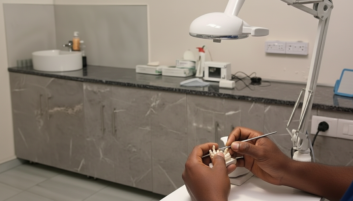 Dentist treating patient